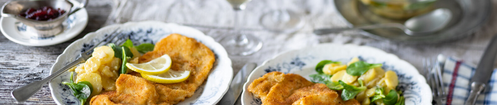     Wiener Schnitzel (a breaded and fried veal escalope) 